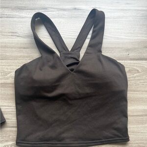 ALO Airbrush Brown Sports Bra Tank